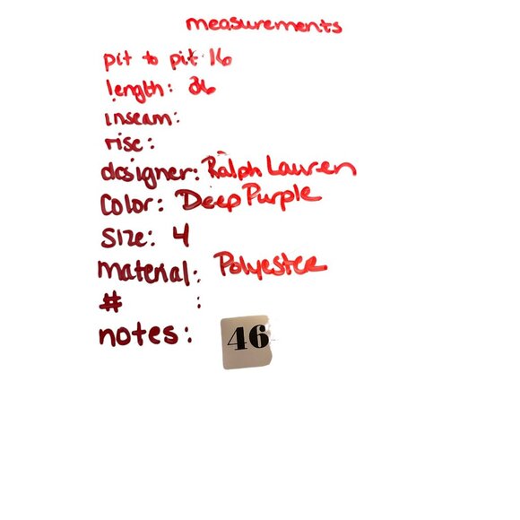 ✌️ 2/$40 ✌️ Cap Sleeve Deep Purple Ralph Lauren Mid Length V-Neck Dress sz 4 - Picture 6 of 6